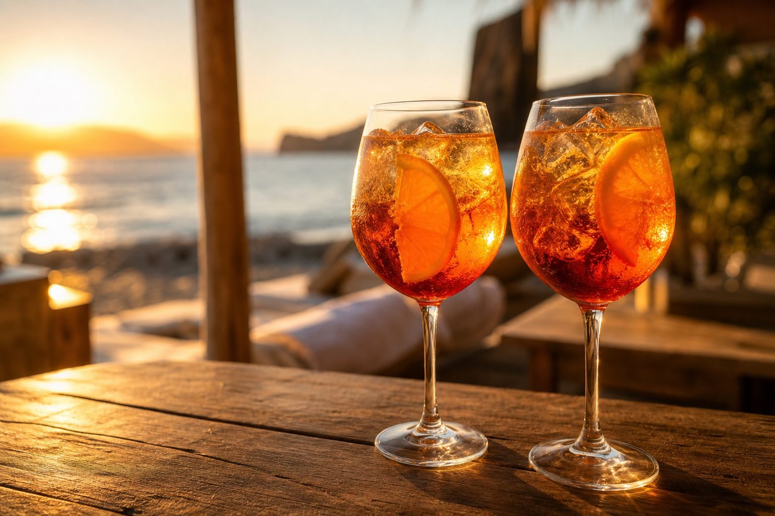 Aperitivo con vista sulla spiaggia